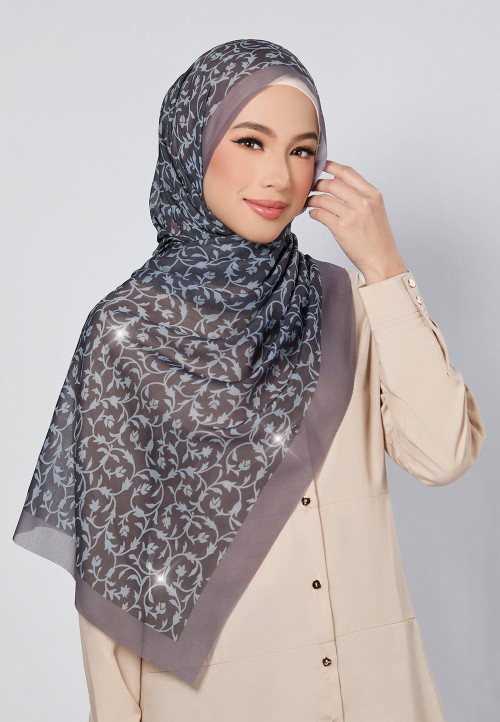 SHAWL DULCE VOILE PRINTED LASERCUT DIAMOND