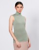 ELORA  SLEEVELESS TURTLENECK IN MATTE GREEN