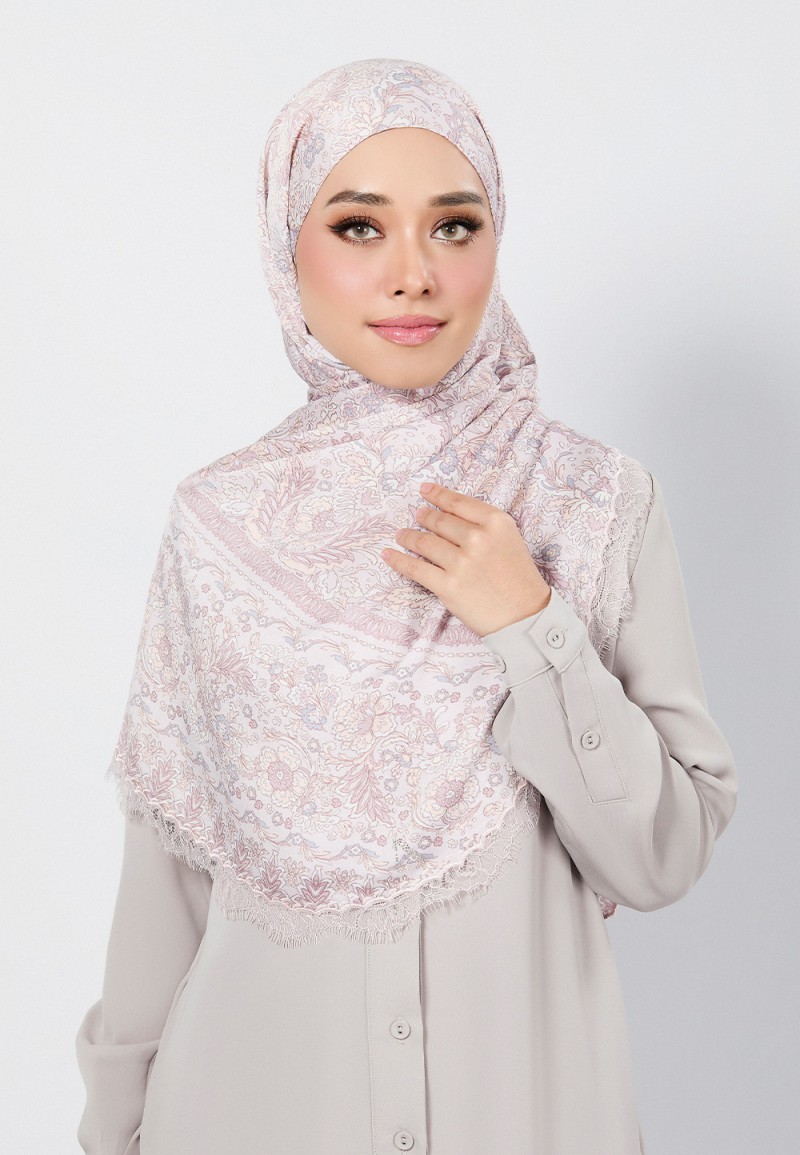 SHAWL THEIA PRINTED WITH LACE