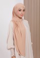 AFRAH INSTANT SHAWL  TIE BACK IN PEACH NOUGAT