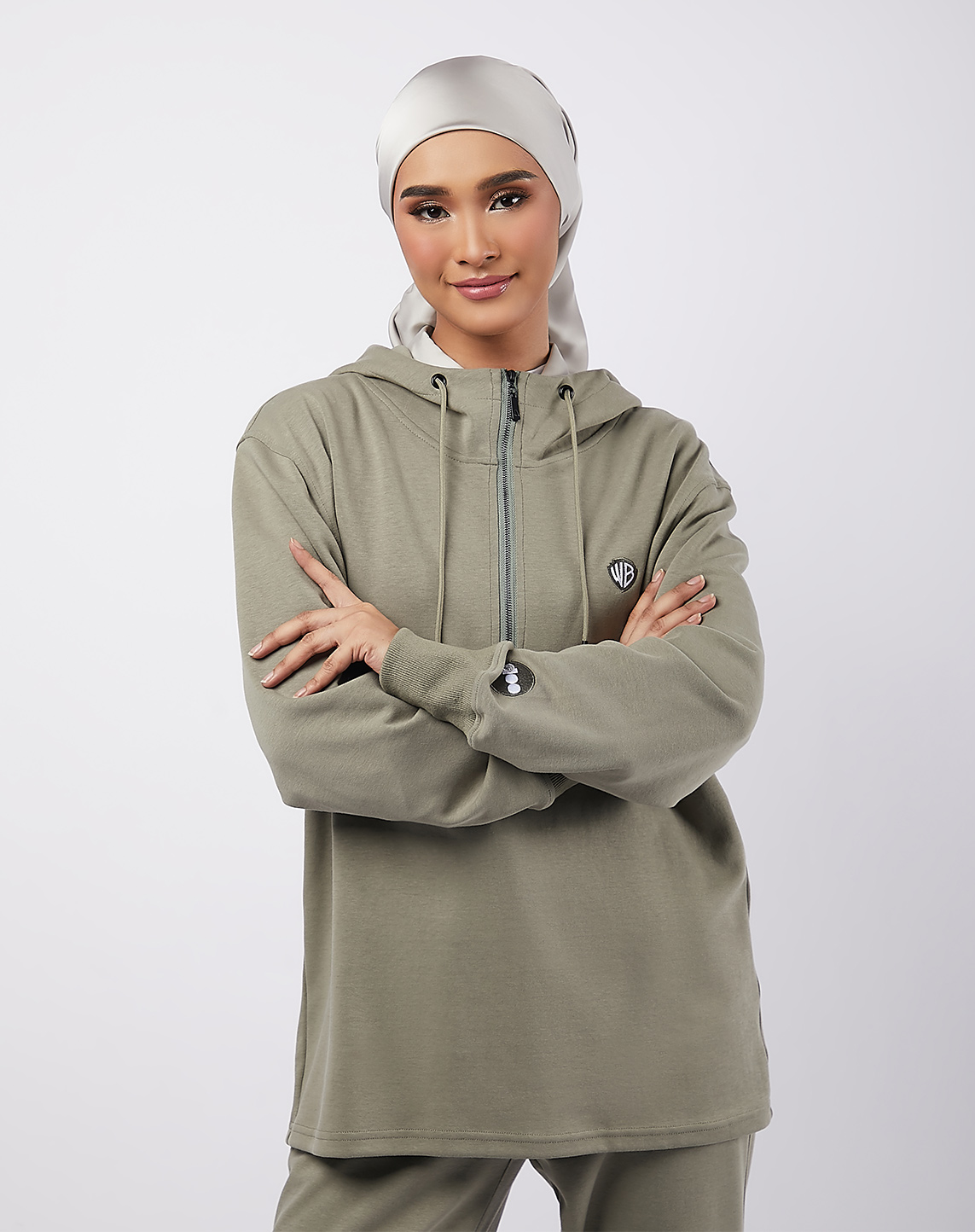 Ella Cropped Zip Up Hoodie (Ivory) - Laura's Boutique, Inc